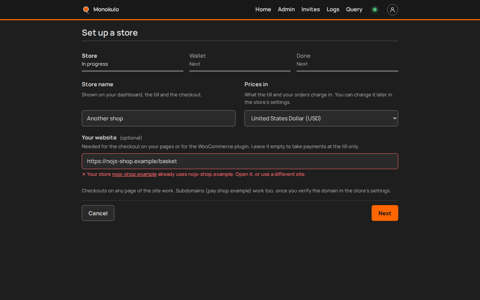 Store site taken no javascript, Desktop, dark