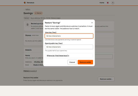 Restore dialog, Desktop, light