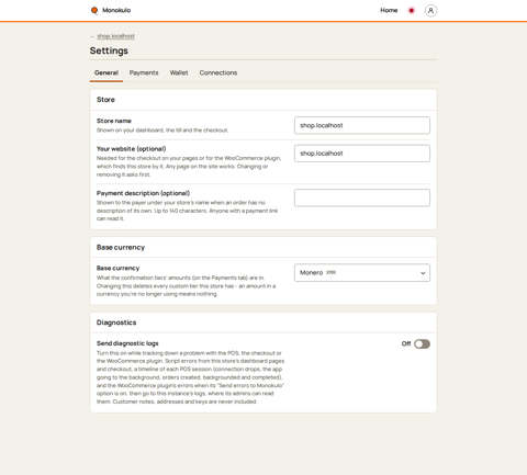 Store settings, Desktop, light