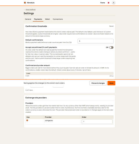 Store settings no js, Desktop, light
