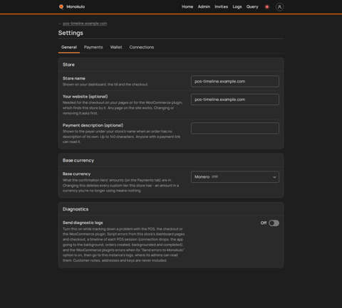 Store diagnostics off, Desktop, dark