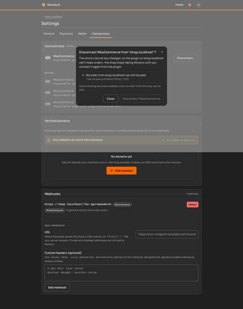 Store site disconnect blocked, Desktop, dark