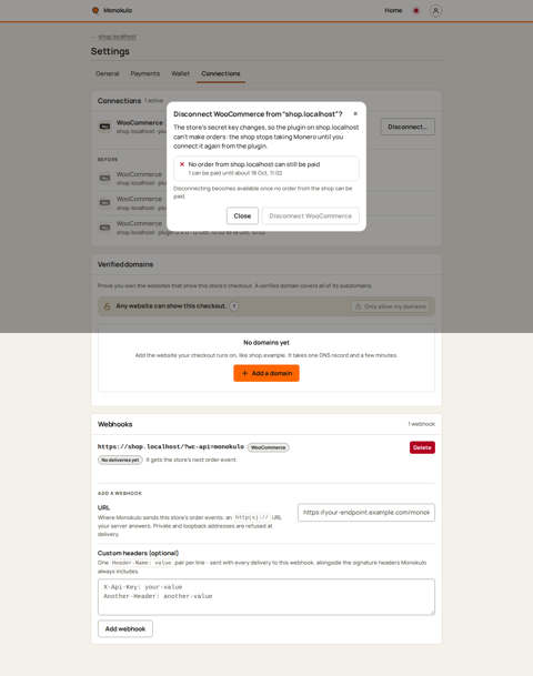 Store site disconnect blocked, Desktop, light